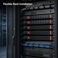 Kabinet Jaringan PDU 19 Inch 1U 8 Port Unit Distribusi Daya Universal untuk Rak Server Rak IT Baja SPCC DDP Kirim