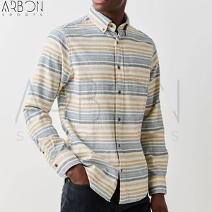 Crea tu propia camisa de manga larga para hombre, personalizada, hecha a mano, con diseño clásico de rayas múltiples, estilo casual elegante. - Product Image 4