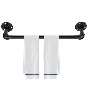 Spedizione Gratuita: Portasciugamani Industriale in Ferro da 16 Pollici, Stile Classico con Finitura Spazzolata Nera, Accessorio per Bagno - Product Image 1