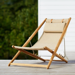 Chaise longue pliante en bois - Chaise longue de piscine élégante et confortable pour le jardin et la plage, chaise longue de plage - Product Image 1