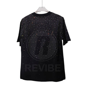 เสื้อยืดคอกลมประดับเพชรพลอยทรงใหม่สั่งทำพิเศษผ้าฝ้าย 100% คุณภาพสูงไซส์ใหญ่ยอดนิยม REVIBE INDUSTRY ระบายอากาศได้ดีสำหรับผู้ชาย - Product Image 2