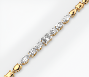 Pulsera de tenis de oro amarillo de 18 quilates con diamantes cultivados en laboratorio E VVS CVD de múltiples formas, estilo étnico para mujer, certificado IGI - Product Image 2