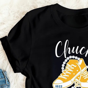 Custom Chucks and Pearls T-<b>Shirt</b> <b>Black</b> <b>Women</b> Graphic Printed Short Sleeve Crew Neck Casual Fashion Tee Comfortable Cotton Street - Product Image 3