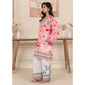 Conjunto de Dos Piezas de Estilo Elegante para Primavera/Verano, Blusas Casuales con Hermoso Estampado Digital y Mangas Tres Cuartos - Product Image 3