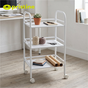 Étagère de rangement autoportante en métal moderne et robuste à 3 niveaux, revêtement poudré gris/blanc, capacité de 2,2 kg, pour salle de bain d'angle - Product Image 4