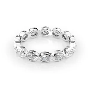 Velmiquea Oval East West Bezel Lab Grown <b>Diamond</b> Eternity <b>Ring</b> IGI Certified - Product Image 5
