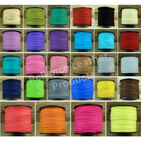 Cordon en cuir suédé velours plat de 4 mm pour bijoux, breloques, perles, colliers, bracelets, fournitures de bricolage, couleur personnalisée