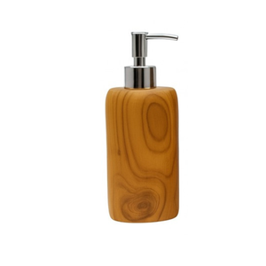 ARTERRA Premium Refillable Modern Teak Wood Soap <b>Dispenser</b> Stainless Steel <b>Pump</b> <b>Bottle</b> Waterproof Lotion Container - Product Image 2