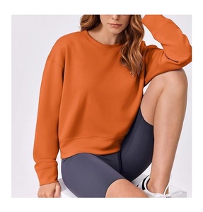 Nouveau design, sweat-shirt en coton pour femme, col rond, manches longues, épaules tombantes, uni, confortable, décontracté, fabriqué au Bangladesh - Product Image 5