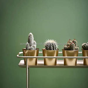 กระถางต้นไม้เคลือบทองพร้อมดีไซน์เพรียวบางเหมาะสำหรับสวนในร่มและกลางแจ้งที่มีสไตล์สำหรับตกแต่งบ้าน - Product Image 5