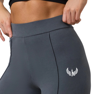 Slate Blue Jersey Legging Women High Waist Stretch Fitness <b>Tights</b> Soft Touch Workout Yoga Pants Activewear Everyday Comfort Wear - Product Image 3