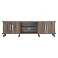Rak TV Modern NUHOOM-BASIC untuk Ruang Tamu, Bingkai Papan Laminasi Tahan Lama, Lowboard, Furnitur Rumah, Penyimpanan, Sewa