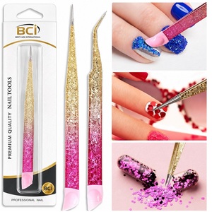 Ensemble de pinces à ongles professionnelles BCI, acier inoxydable, design pailleté rose or, outils de manucure, emballage luxueux - Product Image 1