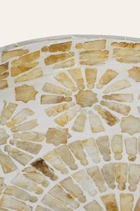 Plateau de service rond en nacre avec motif mosaïque floral en forme de soleil, bord surélevé et poignées latérales pour table à manger et maison - Product Image 6