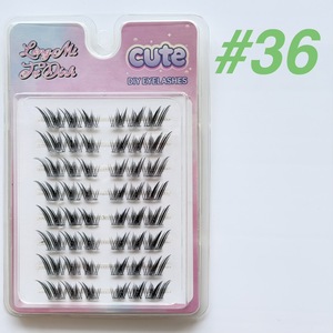 No-Glue Self-Adhesive Synthetic Hair Fiber Lashes Natural Clusters Doll Eyes 8 Rows Semi-Hand Made Easy Apply Reusable 8 Pairs - Product Image 6