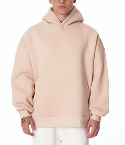 Sudadera con capucha de punto oversize para hombre, con hombros caídos, de algodón 100% de alto gramaje, con media cremallera, estilo casual de moda para otoño. - Product Image 2