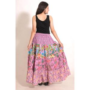 Women Handmade Cotton <b>Long</b> <b>Skirt</b> Floral Printed Boho Maxi <b>Skirt</b> Festival Beach Holiday Clothing - Product Image 4