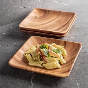 Assiette de service carrée en bois, finition polie, pour la maison, les hôtels, les restaurants, les fêtes et les cafés - Product Image 6