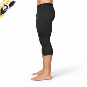 Legging Capri pour homme, doté d'un tissu extensible durable, offrant une grande liberté de mouvement et un confort respirant pour l'entraînement et les sports. - Product Image 3