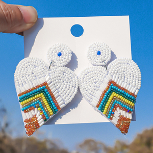 Nouvelles Boucles d'oreilles Saint-Valentin Perles d'amour Créatives Niche Tissées à la main en Kevlar Pierre Naturelle Exagérées Haut de gamme par MD HANDICRAFTS - Product Image 5