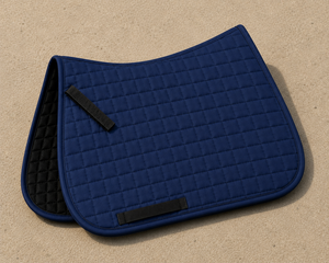 Tapis de selle de dressage bleu marine personnalisé avec doublure en maille respirante, en polyester, avec sangles de fixation pour l'équitation, OEM ODM - Product Image 3