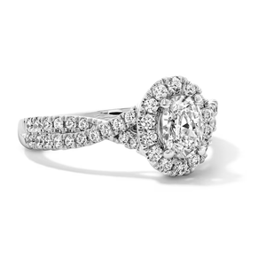Anillo de compromiso SGARIT personalizado de oro de 14K con diamante de corte ovalado, diseño clásico de halo para mujer, diamantes cultivados en laboratorio con certificación IGI, color VVS D. - Product Image 2