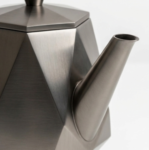 Service à thé en métal poli brillant fait main, théière géométrique en acier inoxydable, ensembles modernes de café et de thé en métal - Product Image 3
