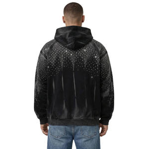 Sudadera con Capucha Personalizada con Logotipo, 100% Algodón, Estampado de Hojas, Estilo Vintage, Premium, para Hombre - Product Image 3