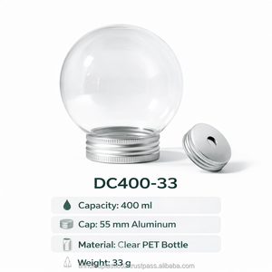 Botella de Plástico PET de 400 ml con Forma de Bombilla, con Tapa de Aluminio de 55 mm, para Jugo, Leche, Té, Proveedor OEM de Vietnam - Product Image 1