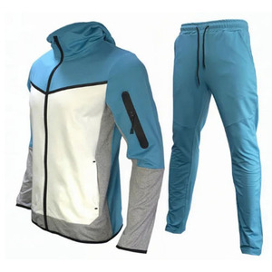 Chándal Deportivo Unisex con Capucha, Manga Larga, Color Sólido, Casual, con Bloques de Color, Transpirable, de Algodón, para Invierno, Corte Regular, con Bolsillos Laterales - Product Image 1