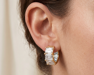 <b>Hoops</b> Earrings Diamond Earrings Gold and <b>Silver</b> Earrings Lab Grown Diamonds Earrings <b>Hoops</b> Fine Jewelry for Women - Product Image 6