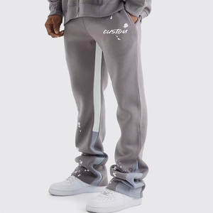 Pantalon de jogging évasé et pantalon large en coton 100 % respirant et doux, coupe droite ample, modèle 2026 - Product Image 1