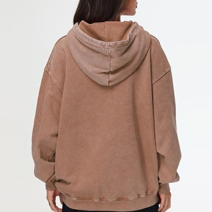 เสื้อฮู้ดดี้ VIBE CRAFT ดีไซน์ยอดเยี่ยม คอลเลคชั่นใหม่ล่าสุดสำหรับฤดูใบไม้ร่วง ผู้หญิง สไตล์ยีนส์ฟอก กันลม ซับในผ้าฝ้าย 100% รับผลิตแบบ OEM เสื้อผ้าสตรีทแวร์ - Product Image 3