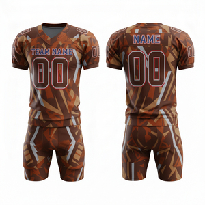 Uniforme de Fútbol Americano Personalizable 100% Poliéster, Conjunto de Camiseta y Pantalones Cortos, Posición del Logotipo Frontal, Cintura Elástica, Tallas Grandes, Venta al Por Mayor - Product Image 4