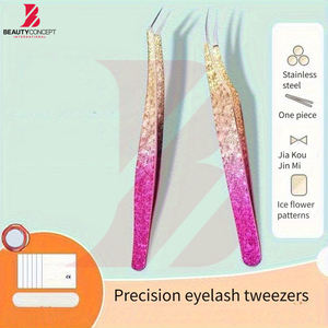 Pinces à cils professionnelles premium avec revêtement, outils à fibres antidérapants pour extensions de cils, pinces personnalisées en gros pour salon - Product Image 3