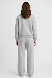 Women's Grey <b>2</b> <b>Piece</b> Casual <b>Set</b> Zip Up Turn Down Collar Sweatshirt <b>and</b> Long Pants - Product Image 3