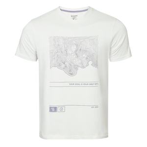 T-shirt décontracté à col rond pour homme 100% coton peigné à manches courtes gris mélangé tissé sérigraphie motif tricoté ajusté - Product Image 2
