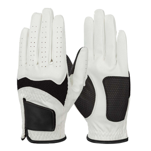 Gants de golf SOSH4 en cuir véritable blanc, à doigts complets, antidérapants, respirants, avec sangle de poignet réglable de 25 cm, pour les sports de plein air - Product Image 2