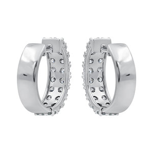 Pendientes de Aro Gourik E328 de Plata 925 con Circonita Cúbica Blanca, Corte Brillante Redondo, Engaste de Garra, Joyería Clásica para Uso Diario para Mujer - Product Image 2