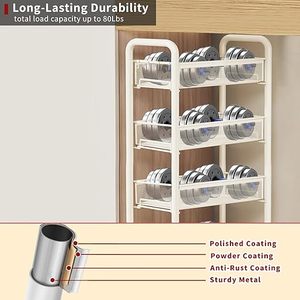 Carrito de Almacenamiento Metálico Flexible de 4 Niveles con Ruedas para Organización en Cocina, Baño, Dormitorio y Sala de Estar - Product Image 2