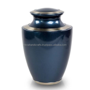 โกศงานศพสำหรับผู้ใหญ่สีฟ้าแสงจันทร์ใส่เถ้ากระดูกทองเหลืองโกศที่มีคุณภาพสำหรับการฌาปนกิจที่ดีที่สุดสำหรับการระลึกถึงคนที่คุณรัก - Product Image 1