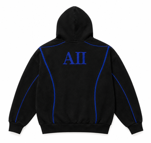 Sweat-shirts à capuche zippés pour hommes, poids lourd, avec passepoil contrastant, en molleton de coton, fabrication OEM en gros, vêtements streetwear - Product Image 2