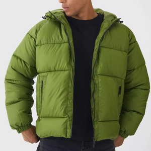 Men Green Hooded Puffer Jacket Winter Windproof Thick <b>Bubble</b> <b>Coat</b> Casual Quilted Warm Outdoor Outerwear Regular Fit - Product Image 5