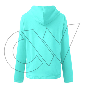 เสื้อสเวตเชิ้ตมีฮู้ดสีเขียวมิ้นท์สำหรับผู้หญิง ยี่ห้อ Carewear ผลิตจากผ้าผสมโพลีเอสเตอร์/คอตตอน ระบายอากาศได้ดี แขนยาว เหมาะสำหรับใส่ลำลองในฤดูหนาว - Product Image 2