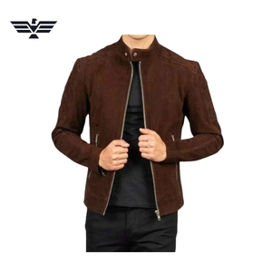 Men's Brown Genuine Leather Bomber Jacket Turn-down Collar Zipper Closure Slim Fit Winter Wear Faux <b>Fur</b> Lining Vintage Style - Product Image 4