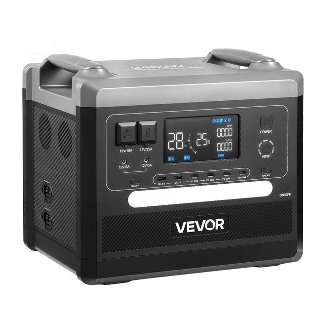 Portable Power Station 2400W 2160Wh Solar Generator with 10 Output Ports Adjustable Input Power Expandable Option