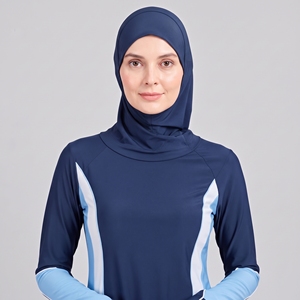 Ensemble Burkini Modeste 3 Pièces pour Femme, Motif Uni, Couverture Complète, Service OEM, Vente en Gros - Product Image 3