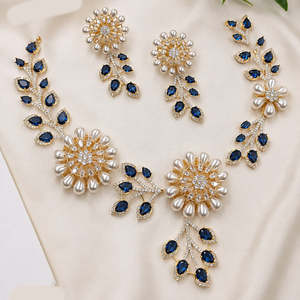 Conjunto de Collar Fino con Piedra Austriaca y Perla-13114834PK - Product Image 4