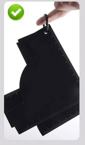 Herramienta de diseño de línea de cabello para barberos, tarjeta indicadora de medición, guía de estilización de barba reutilizable de plástico impermeable - Product Image 2