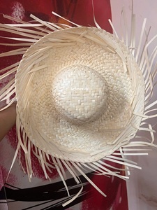 Sombrero de Paja Unisex, Sombrero de Playa Tejido a Mano, Sombrero de Paja de Hoja de Palma Natural con Borde Deshilachado - Product Image 1